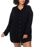 Raisins Curve Trendy Plus Seychelles Button-Up Cover-Up