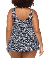 Raisins Curve Trendy Plus Lucia Printed Twist-Front Swimdress