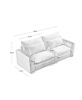 Streamdale Furniture Beige Corduroy Sofa Couch, Deep Seat Couches for Modern Living Room/Apartment/Office