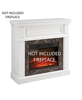 Only Mantel (Not Included Fireplace) -White,41.34"W14"D40"H