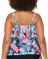 Raisins Curve Trendy Plus Sella Ruffled Tankini Top