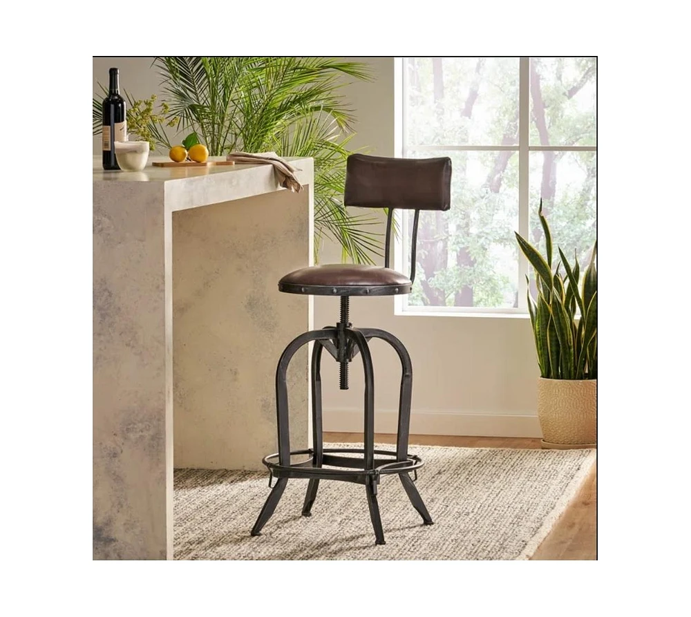 Streamdale Furniture Upholstered Adjustable Height Swivel Barstool