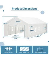 16x32FT Party Tent Heavy Duty, Large Wedding Event Shelters with 3 Storage Bags & Removable Sidewalls, Outdoor Canopy Gazebo Commercial Tents for Part
