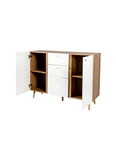 Sideboard Buffet Cabinet with 3 Drawers & 2 Doors,47.24"Buffet Cabinet with Adjustable Shelves for for Living Room Dining Room Hallway,Kitchen