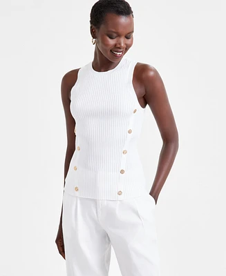 I.n.c. International Concepts Women's Snap-Button Sweater Tank Top, Exclusively at Macy's