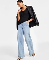 I.n.c. International Concepts Women's Hardware V-Neck Top, Exclusively at Macy's