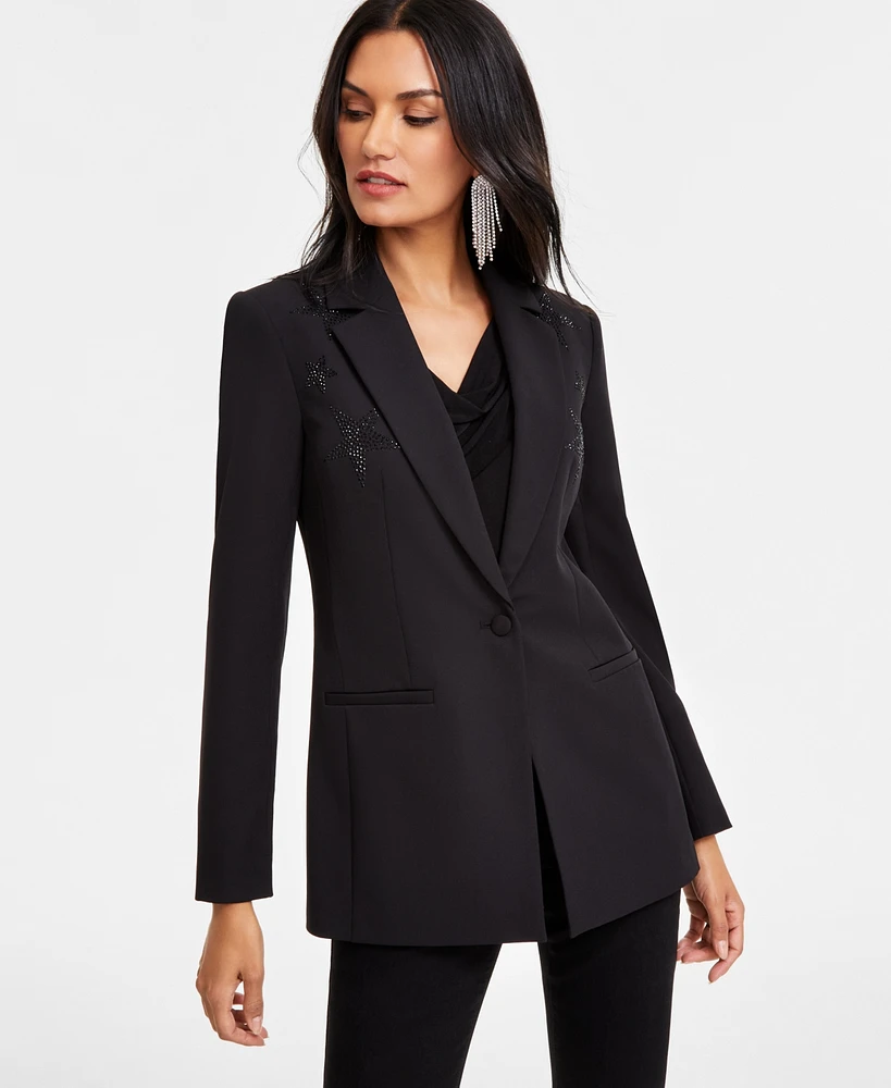 I.n.c. International Concepts Women's Embellished-Star Blazer, Exclusively at Macy's