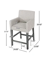The Pop Home 26-Inch Upholstered Counter Height Bar Stool with Wood Legs, Accent Chair for Kitchen or Living Room (1PK)-The Pop Home