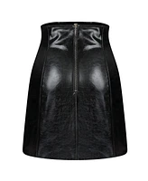 Nocturne Women's High Waist Faux Leather Mini Skirt