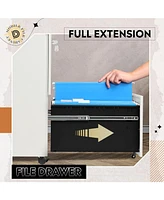 2-Drawer Mobile File Cabinet with Lock