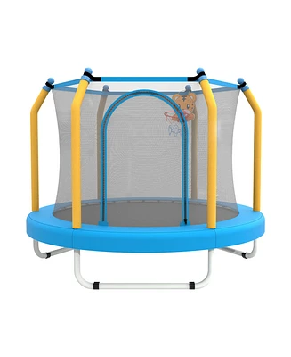 Streamdale Furniture 55-inch Trampoline for Kids Indoor & Outdoor Small Toddler Trampoline with Basketball Hoop