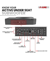 5 Core 10 inch Slim Under Seat Car Audio Subwoofer 800W Active Powered Under-Seat Built in Amplifier Truck Sub Woofer in Enclosure Box + Wiring Kit &