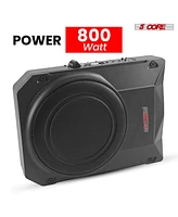 5 Core 10 inch Slim Under Seat Car Audio Subwoofer 800W Active Powered Under-Seat Built in Amplifier Truck Sub Woofer in Enclosure Box + Wiring Kit &