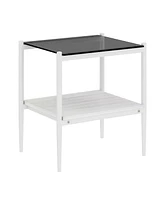 Coffee Table and End tables Set of 3, Tempered Glass Table with Mdf layer, Modern Tables for Living Room
