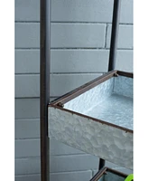 Streamdale Furniture 35x12.5x40" Homestead Galvanized Shelf Display 3-tier