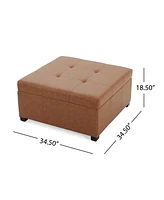 Streamdale Furniture Carlsbad Pu Storage Ottoman