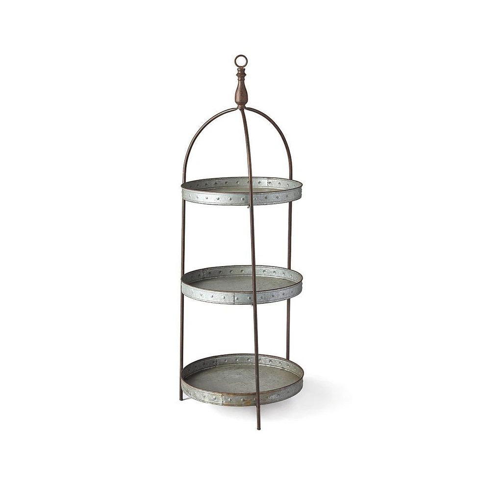 Napa Home & Garden Galvanized Round 3-Tier Display Stand