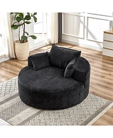 Streamdale Furniture 55''L Chenille Sponge single sofa,No Assembly Required,Fluffy Modern Sleeper Chair for Living room, Bedroom