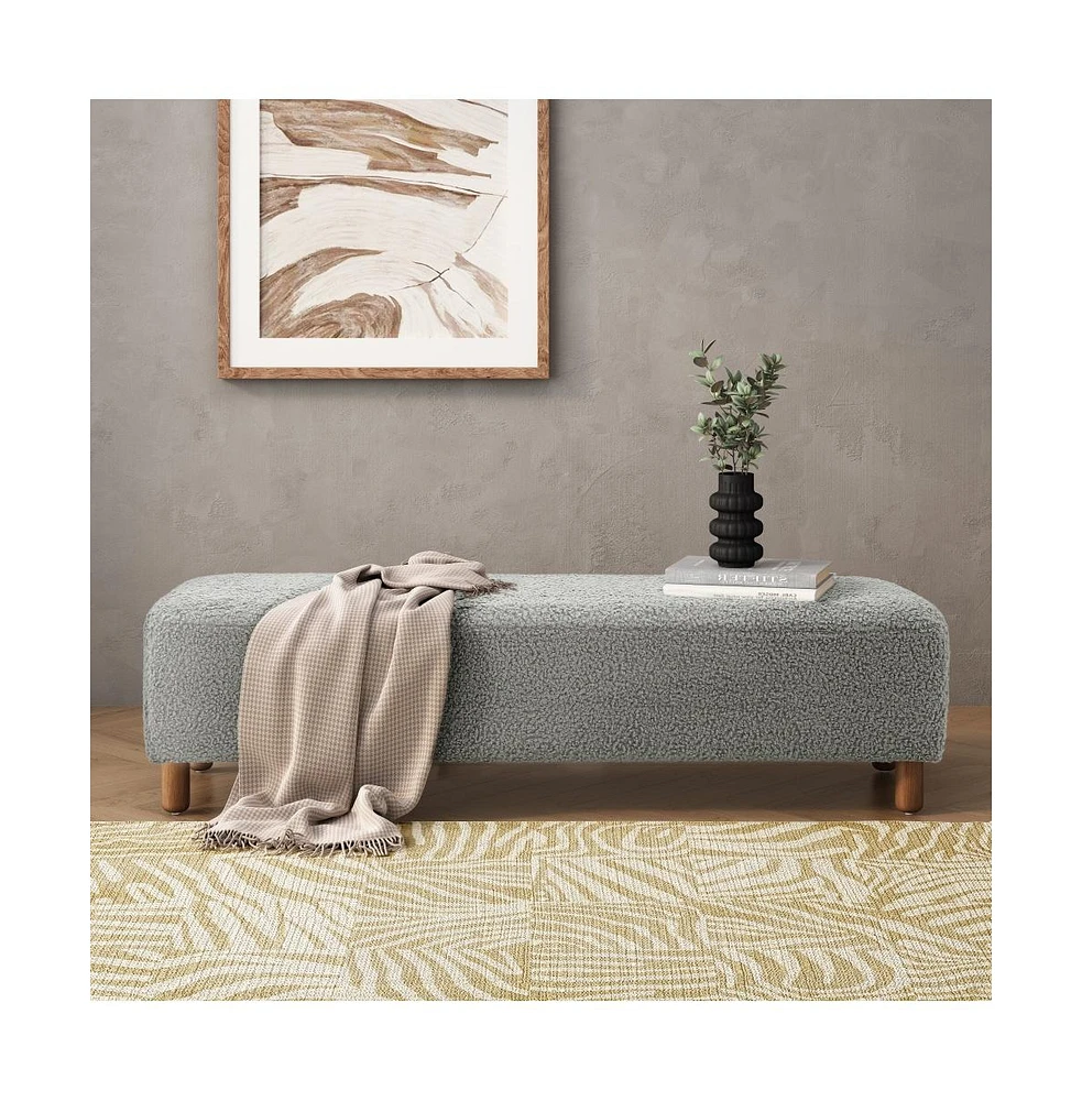Modern Upholstered Ottoman Bench,Comfortable End-of-Bed Seat for Bedroom or Living Room-The Pop Home