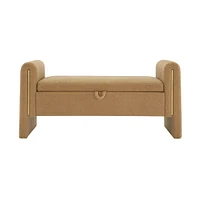 Modern Teddy Bed End Bench with Arms and Storage,Upholstered Large Foot Rest Stool, Comfy Window Vanity Bench for Living Room,Bedroom,Dorm,Coffee Tabl