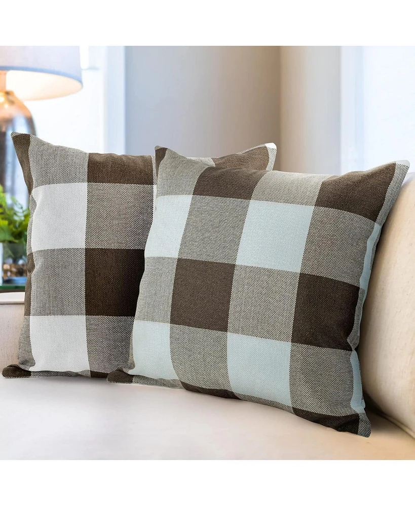 Zulay Kitchen Pack of 2 Buffalo Plaid Throw Pillow Covers