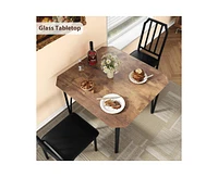 gaomon 3 Pieces Dining Table Set for 2, Dining Room Table Set for 2, Small Kitchen Table for 2 with Upholstered Chairs,Dinner Table Set for 2