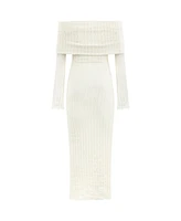 Nocturne Women's Off the Shoulder Layered Design Dress