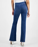 Dkny Jeans Petite Flared-Leg High Rise Pull-On