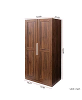 Streamdale Furniture 62.99in Kitchen Pantry Cabinet, Walnut Freestanding Buffet Cupboards Sideboard with Doors & Shelves, Kitchen Pantry Storage Cabin