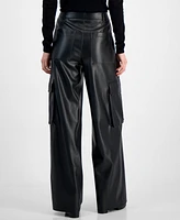 Hugo Women's Mid-Rise Faux-Leather Cargo Pants