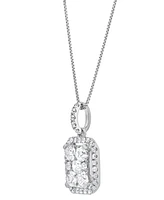 Diamond Halo 18" Pendant Necklace (1 ct. t.w.) in 14k White Gold