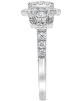 Diamond Cluster Ring (1 ct. t.w.) in 14k White Gold