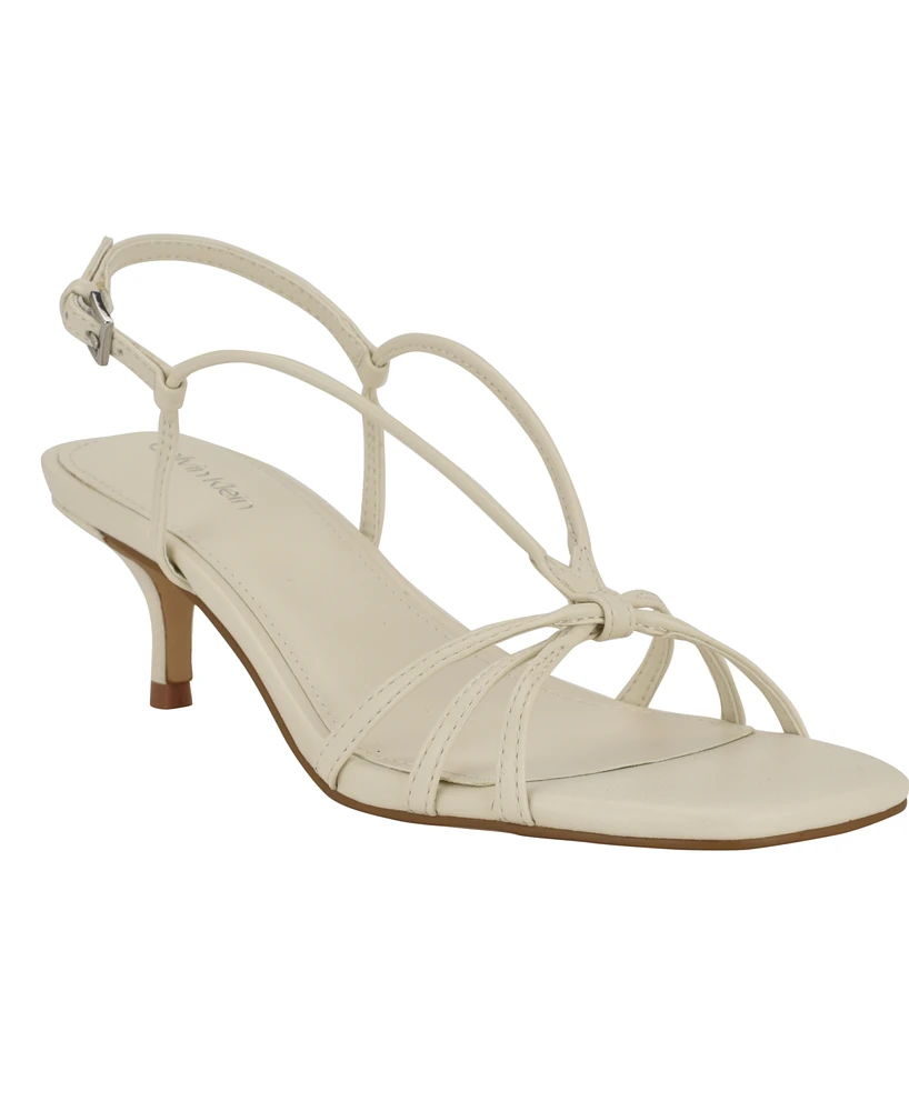 Calvin Klein Women's Poeta Kitten Heel Strappy Dress Sandals