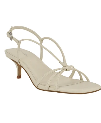 Calvin Klein Women's Poeta Kitten Heel Strappy Dress Sandals