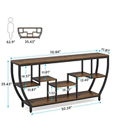 Tribesigns Rustic Console Table with Storage and Shelves,70.9 Inch Long Industrial Entryway Tv Stand