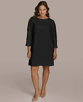 Donna Karan New York Women's Boat-Neck Split-Sleeve Shift Dress