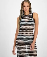 Miken Juniors' Striped Low-Back Dress Swim Cover-Up, Exclusively at Macy's