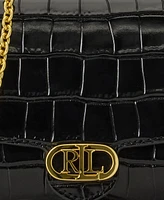 Lauren Ralph Adair Croc-Embossed Leather Small Crossbody