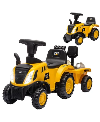 Qaba Ride-On Excavator for Kids with Shovel, Trailer & No Power Design