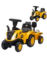 Qaba Ride-On Excavator for Kids with Shovel, Trailer & No Power Design