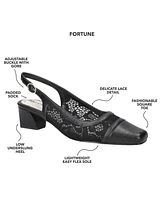 Easy Street Women's Fortune Square Toe Slingback Pumps