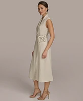 Donna Karan New York Women's Linen-Blend A-Line Shirtdress
