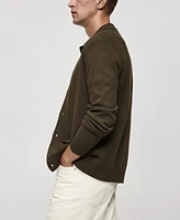 Mango Men's Slim-Fit Knit Wool-Blend Cardigan