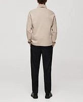 Mango Men's Ribbed-Collar Sweatshirt