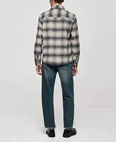 Mango Men's Pockets Detail Plaid Wool Overshirt