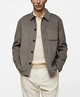 Mango Men's Wool-Blend Overshirt