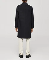 Mango Men's Pocketed Wool Coat