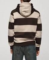 Mango Men's Striped Hooded Sweatshirt