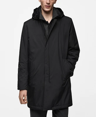 Mango Men's Water-Repellent Quilted Parka