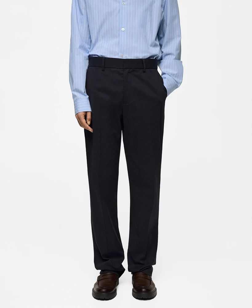 Mango Men's Regular-Fit Cotton Pants